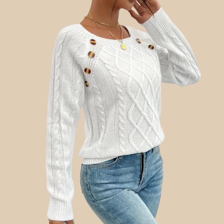 Women's Elegant Button-Front Knit Sweater