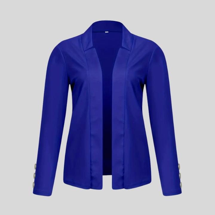 Women's Elegant Open Front Button Blazer