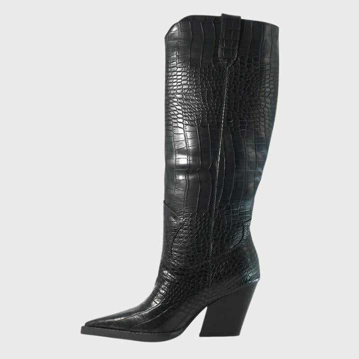 Women's  Croc-Embossed Knee-High Boot