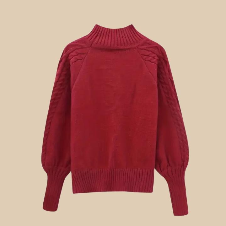 Women's Classic Ribbed High Collar Sweater