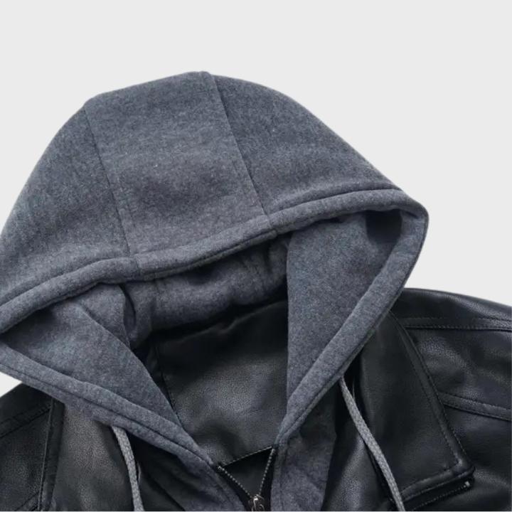 Men’s Hooded Bomber Jacket with Zipper Pockets