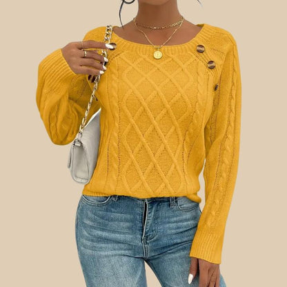 Women's Elegant Button-Front Knit Sweater