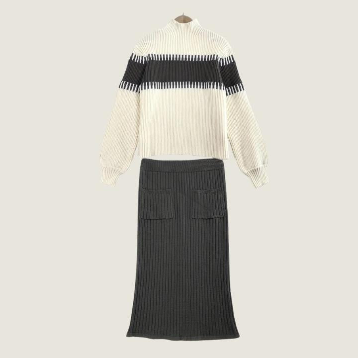 Women’s Split Skirt and Pullover Set