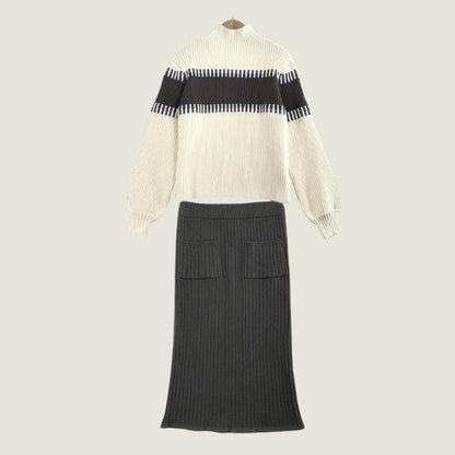 Women’s Split Skirt and Pullover Set