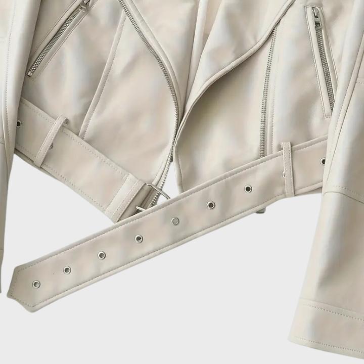 Women's Retro Belted Biker Jacket