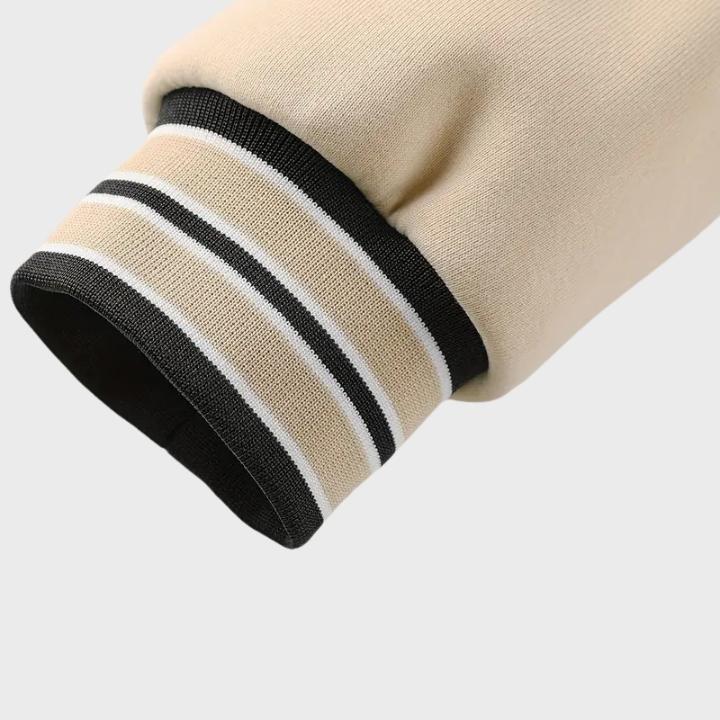 Men’s Vintage Varsity Jacket with Embroidered Patches