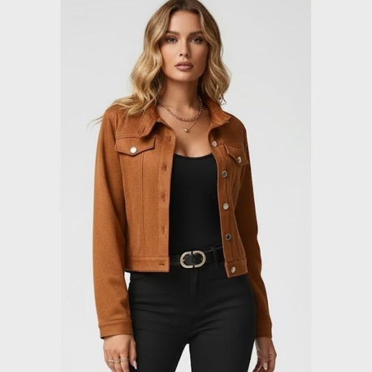Women's Classic Suede Button Jacket