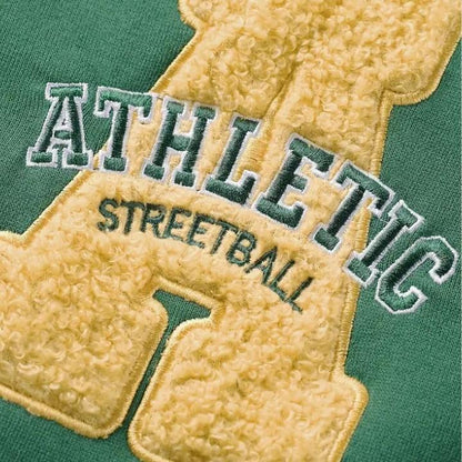 Men’s Vintage Varsity Jacket with Embroidered Patches