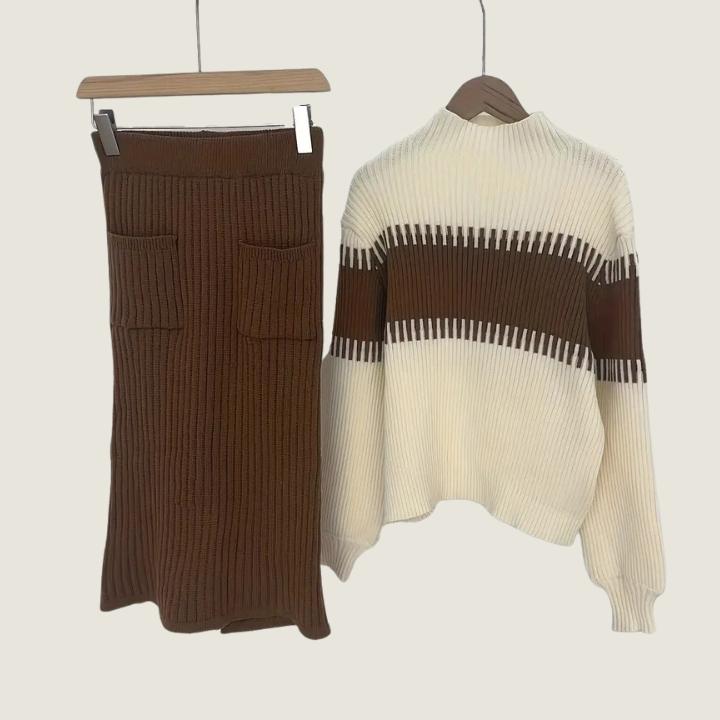 Women’s Split Skirt and Pullover Set