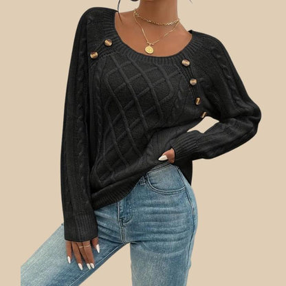 Women's Elegant Button-Front Knit Sweater