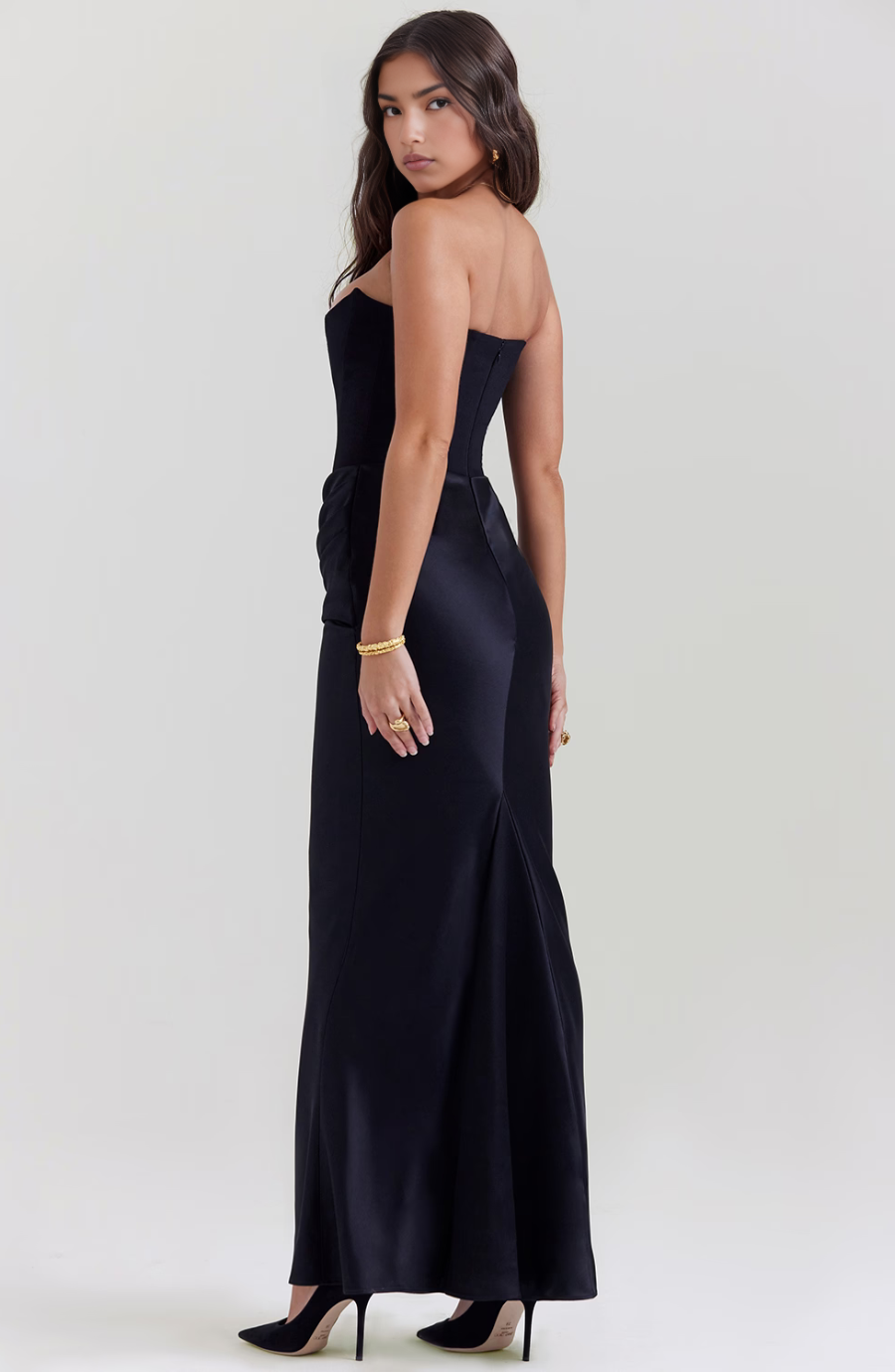 Strapless Corset Satin Style Wedding Guest Dress