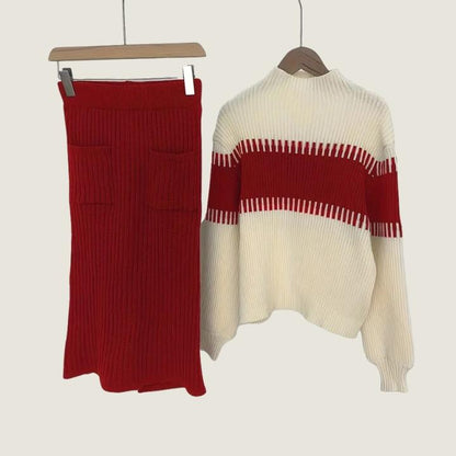 Women’s Split Skirt and Pullover Set