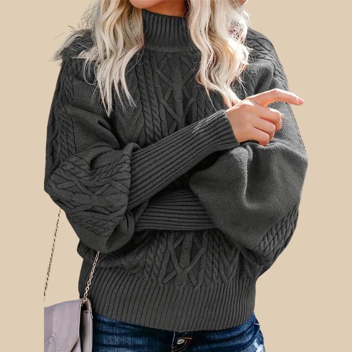 Women's Classic Ribbed High Collar Sweater