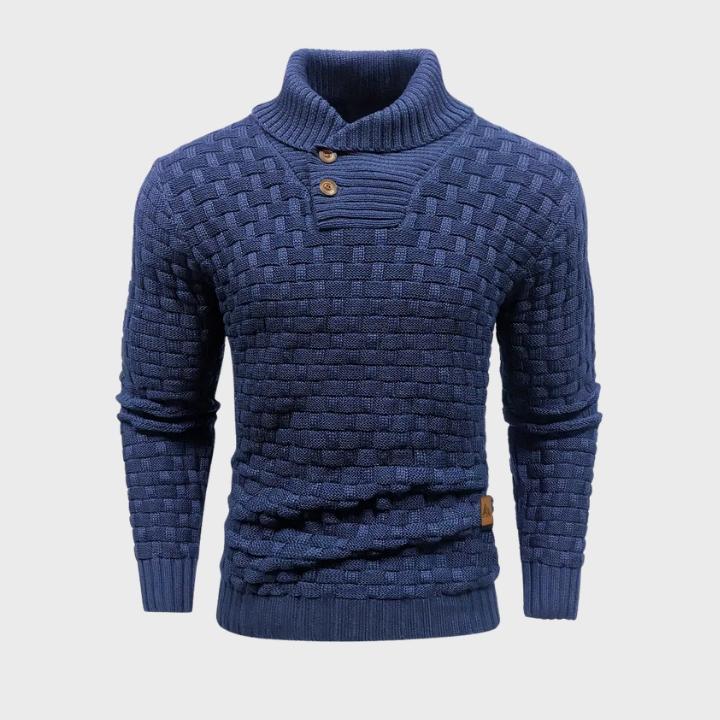 Men’s Waffle Knit Button Sweater