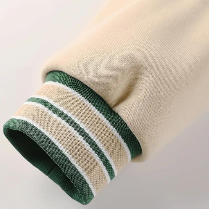 Men’s Vintage Varsity Jacket with Embroidered Patches