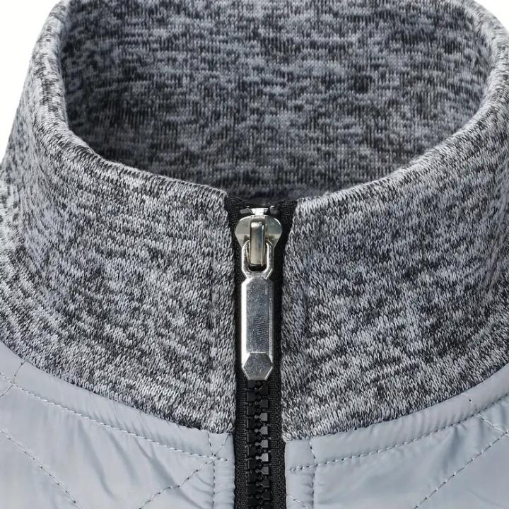 Men’s Quilted Knit Zip-Up Jacket