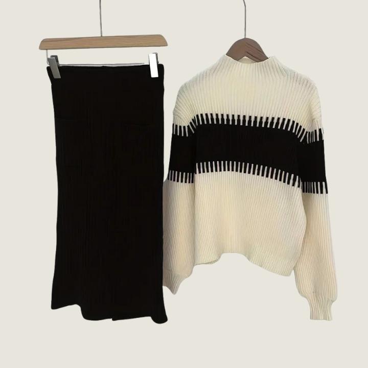 Women’s Split Skirt and Pullover Set