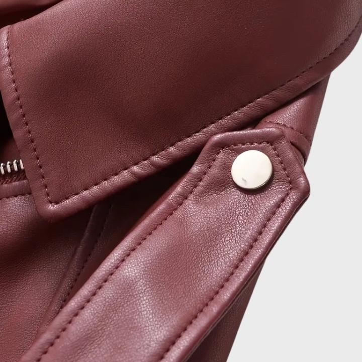 Women's Retro Belted Biker Jacket