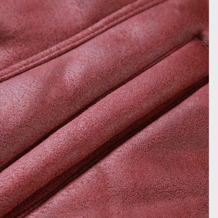 Men’s Faux Leather Jacket with Shearling Lining