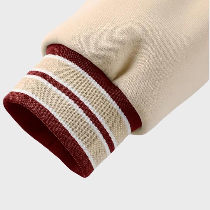 Men’s Vintage Varsity Jacket with Embroidered Patches