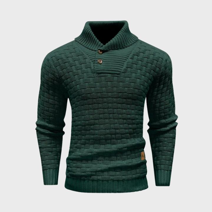 Men’s Waffle Knit Button Sweater