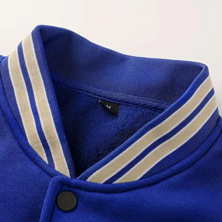 Men’s Vintage Varsity Jacket with Embroidered Patches