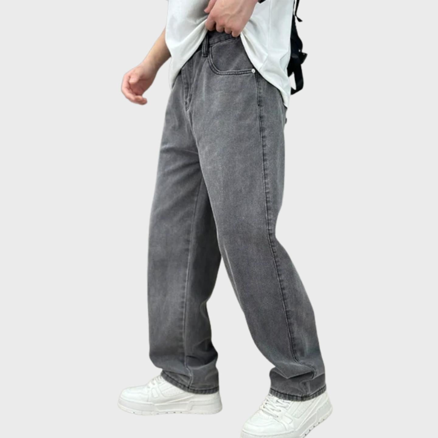 Men's Clean Cut Stylish Straight Leg Jeans