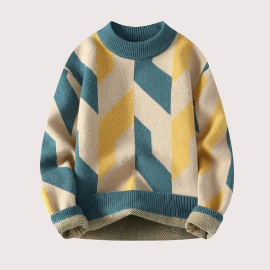 Men’s Geometric Relaxed Fit Sweater