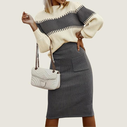 Women’s Split Skirt and Pullover Set