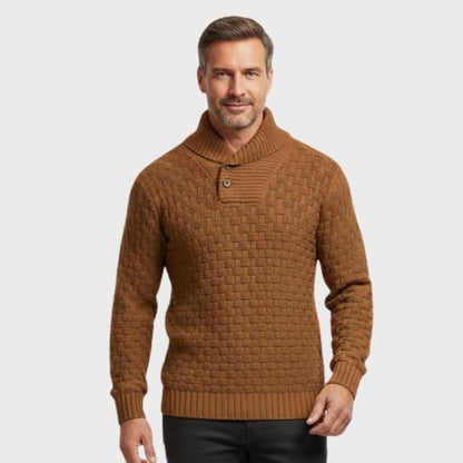 Men’s Waffle Knit Button Sweater