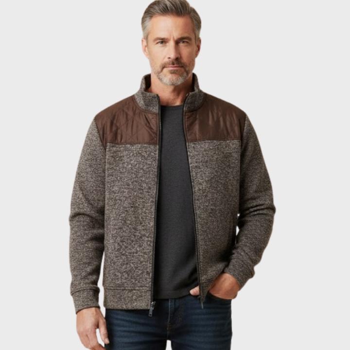 Men’s Quilted Knit Zip-Up Jacket