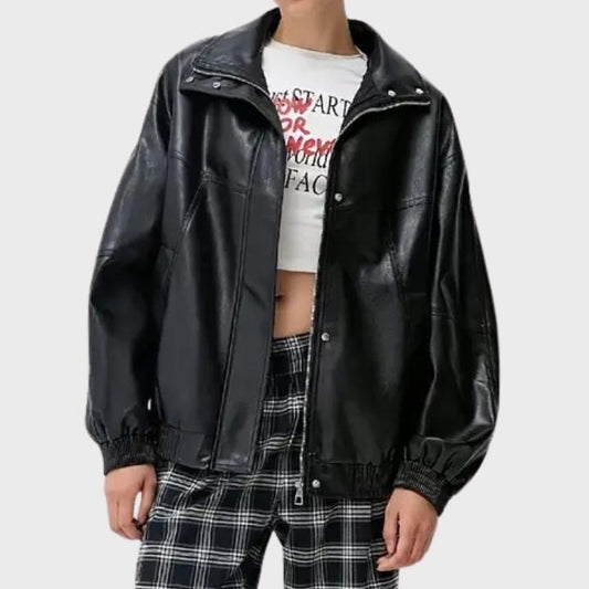 Women’s Retro High Neck Oversized Jacket