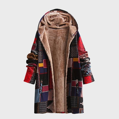 Women’s Oversized Hooded Patchwork Plush Jacket