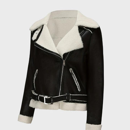 Women’s Vintage Faux Fur Biker Jacket