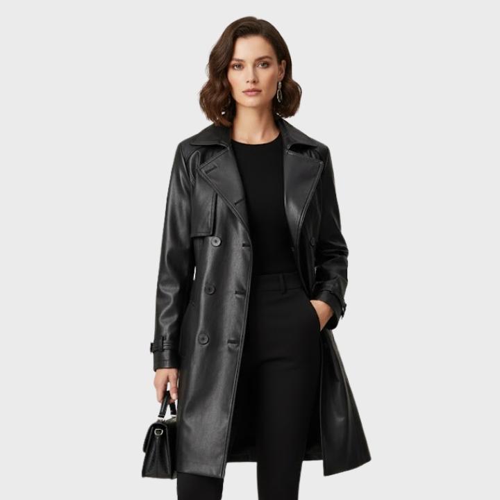 Women's Chic Belted Windbreaker Coat