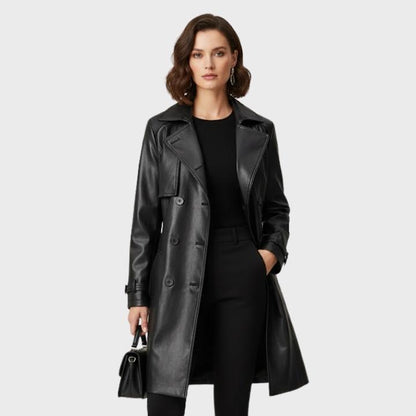 Women's Chic Belted Windbreaker Coat