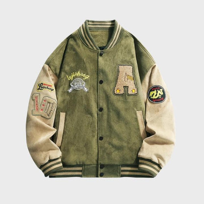 Men’s Trendy Patchwork Baseball Jacket