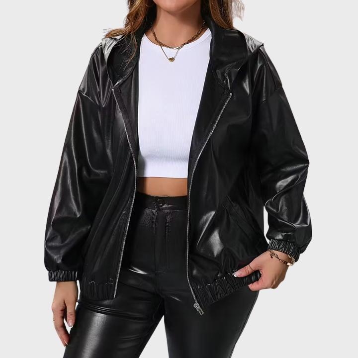 Women's Plus Size Zip-Up Hooded Jacket