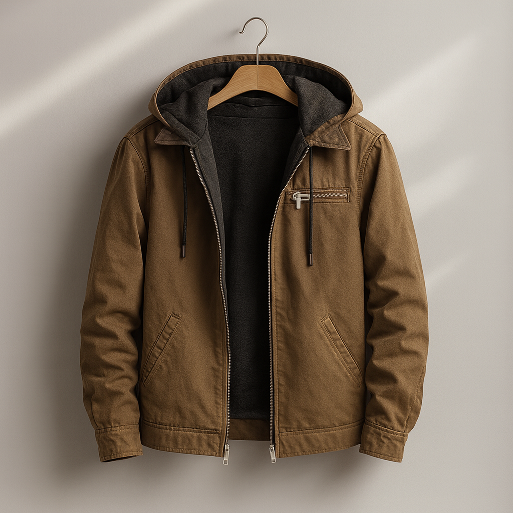 Sherpa Lined Hooded Canvas Jacket Women