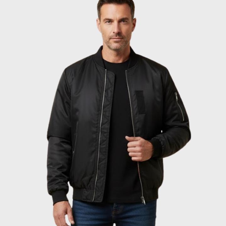 Men’s Casual Baseball Collar Bomber Jacket