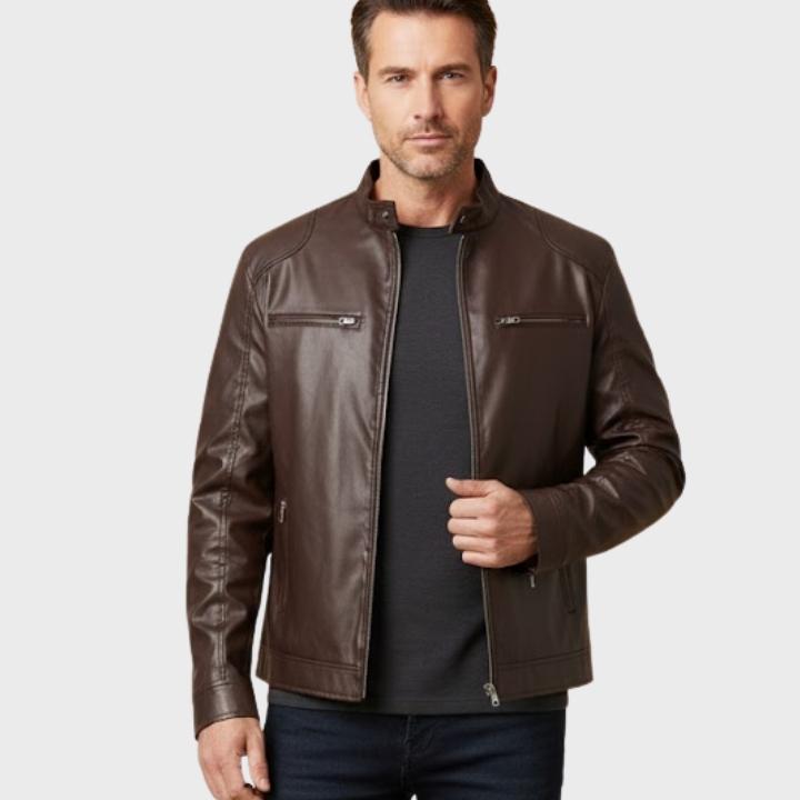 Men’s Casual Leather Motorcycle Jacket