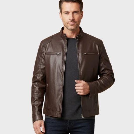 Men’s Casual Leather Motorcycle Jacket