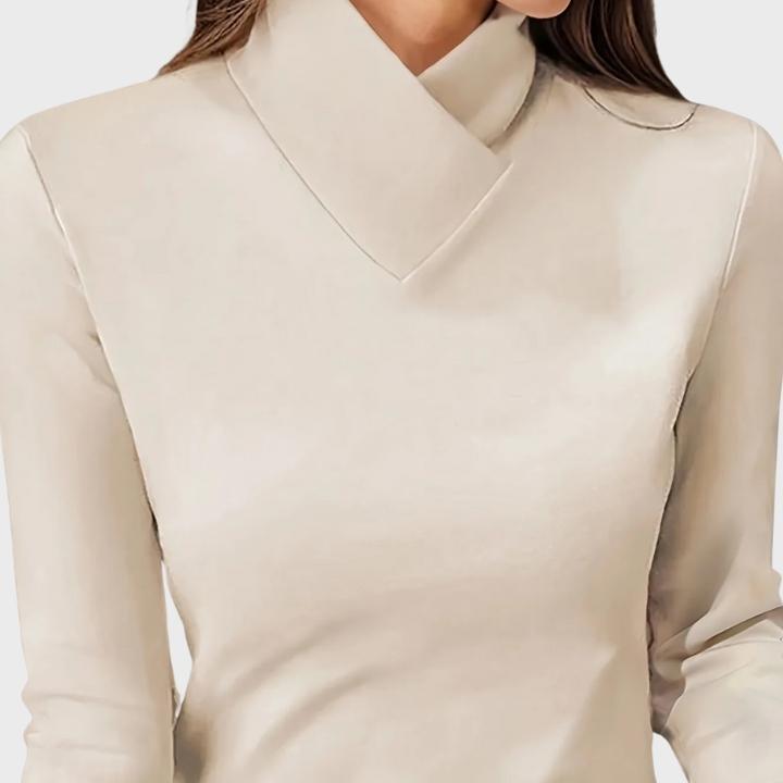 Warm High-Neck Long-Sleeve Knit Top