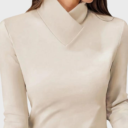 Warm High-Neck Long-Sleeve Knit Top