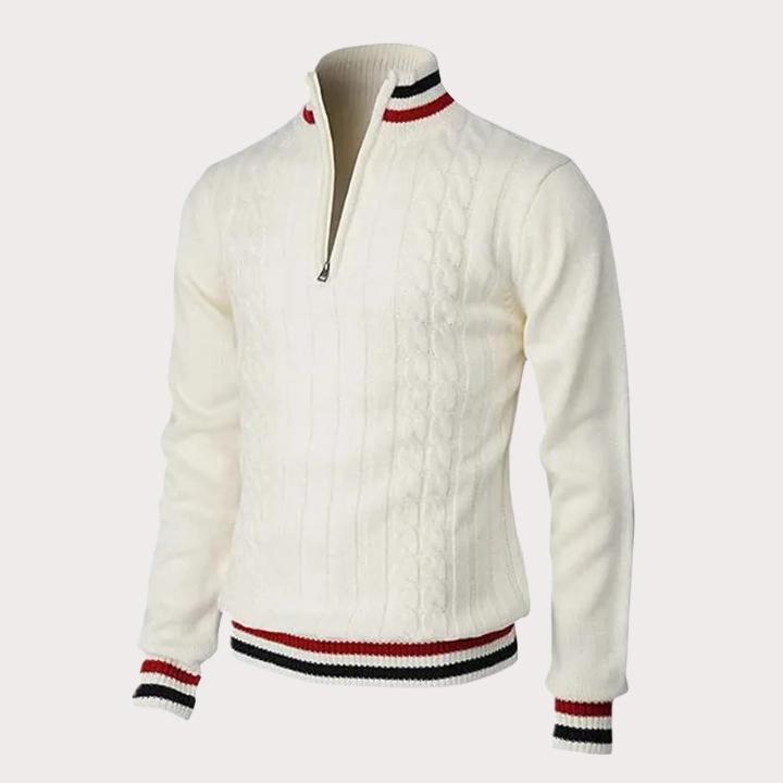 Men’s Textured Knit Quarter-Zip Sweater