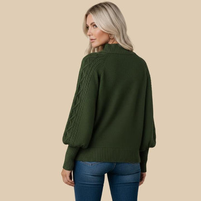 Women's Classic Ribbed High Collar Sweater