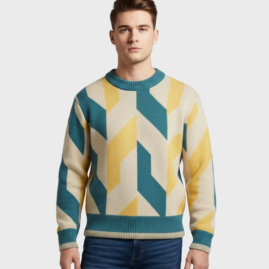 Men’s Geometric Relaxed Fit Sweater