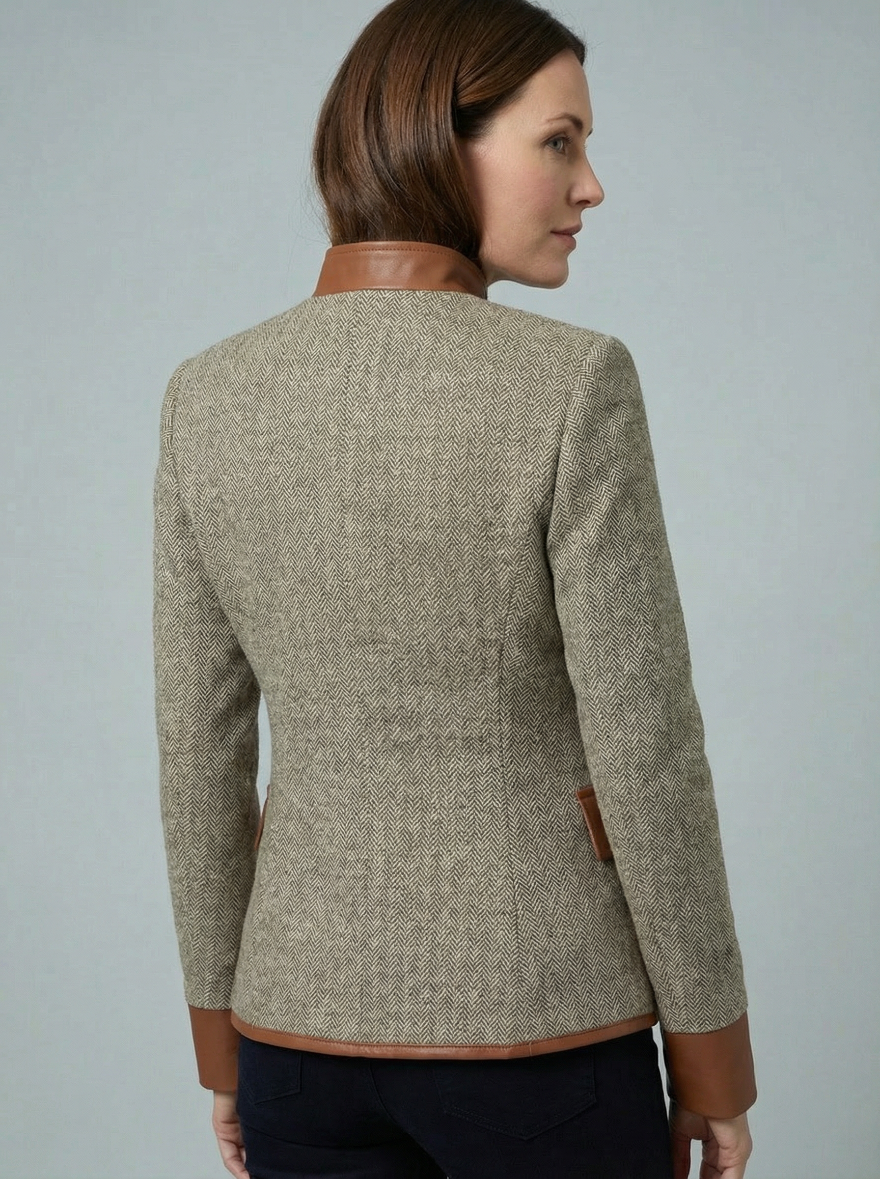 Women’s Classic Stand Collar Button Blazer - Heritage Style