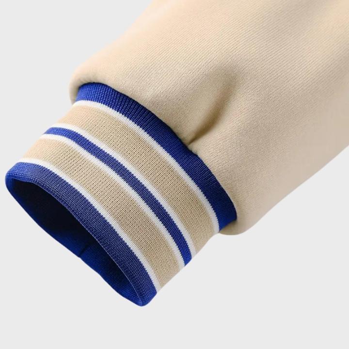 Men’s Vintage Varsity Jacket with Embroidered Patches