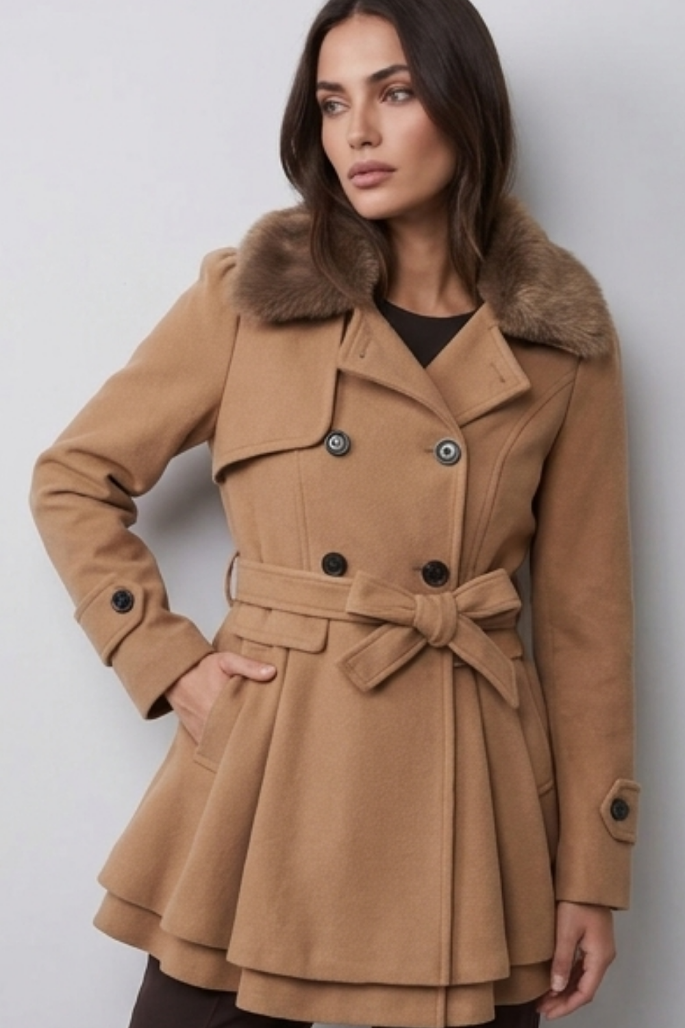 Classic Tailored Belted Longline Trench Coat Women